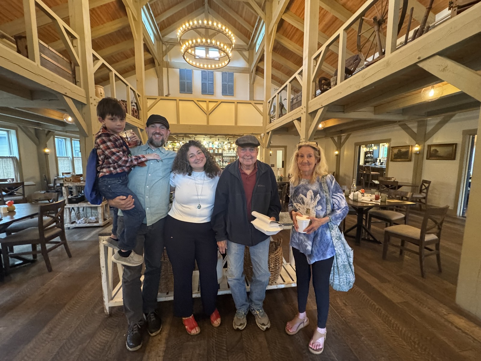 Jeff, Dad, Christine, Khoren, and family at lunch on Father's Day weekend 2025